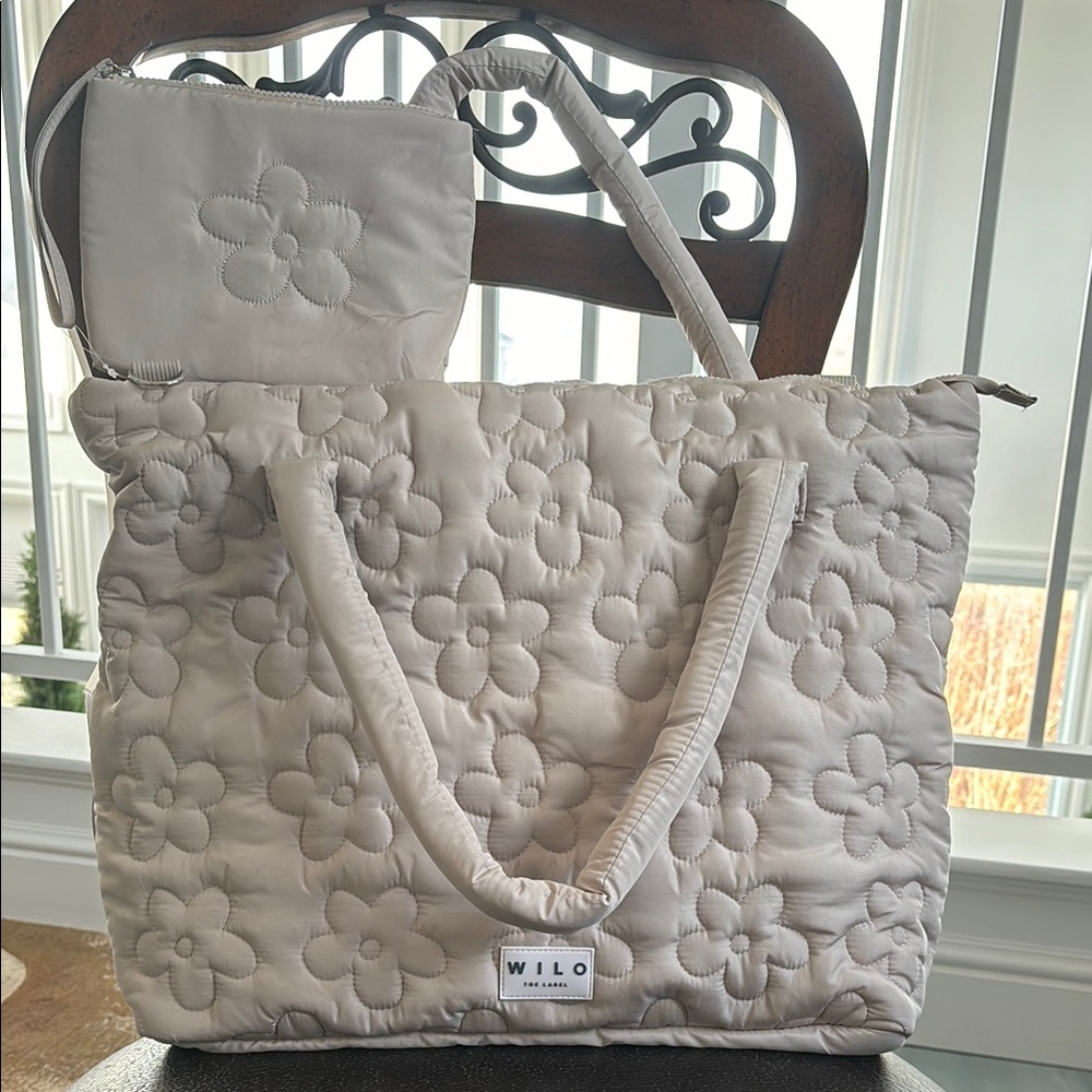 NWT Wilo the Label Floral Daisy Puffer Bag - Picture 4 of 16